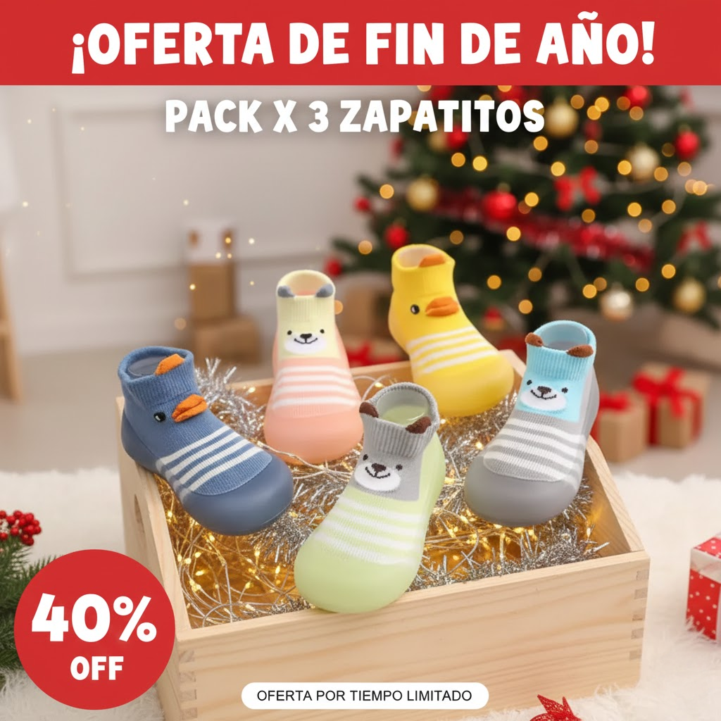 Medias tipo Zapato para Bebé PACK X3 unidades