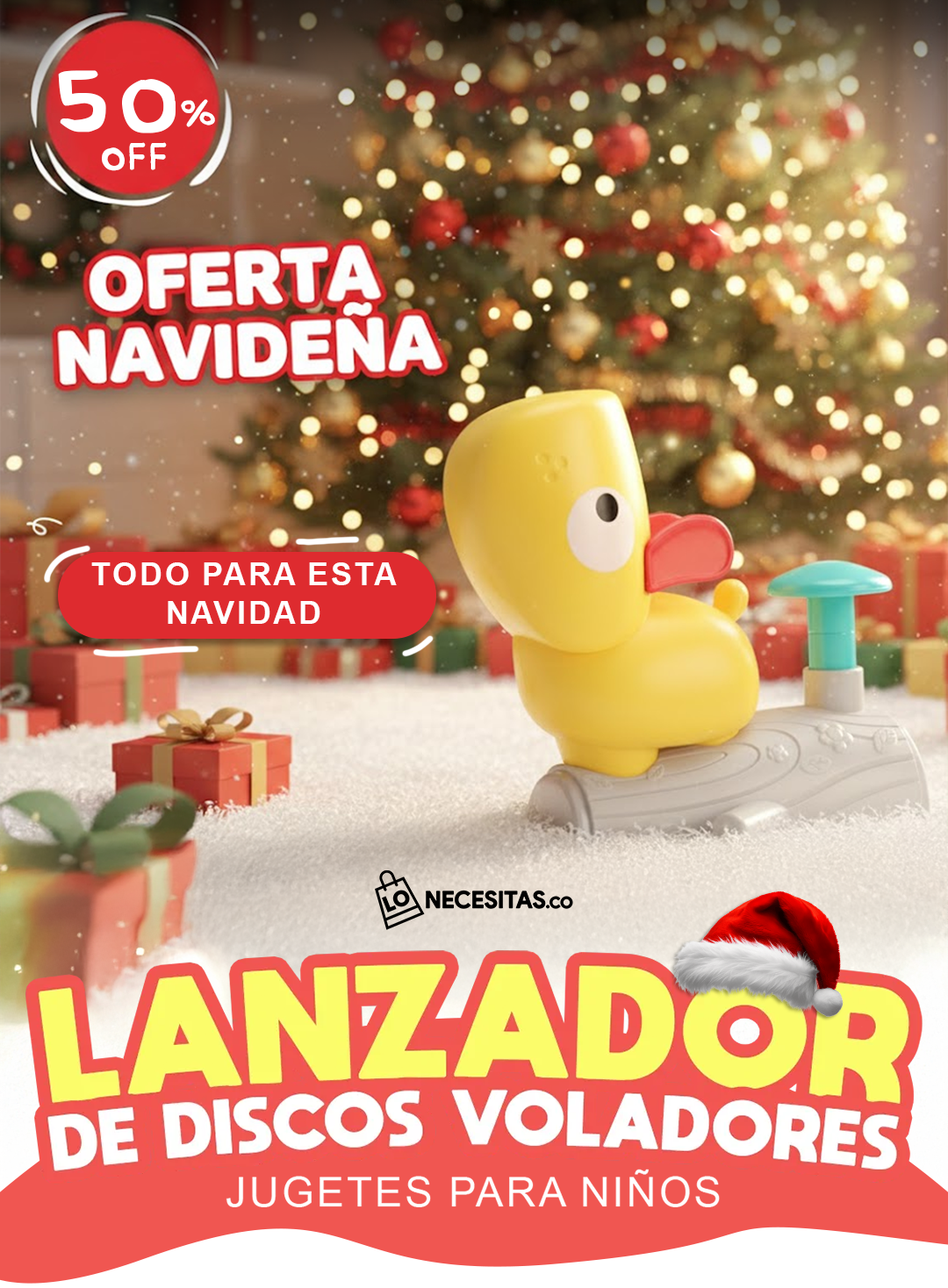 PatoDisco® / Juguete lanzador de discos voladores para niños