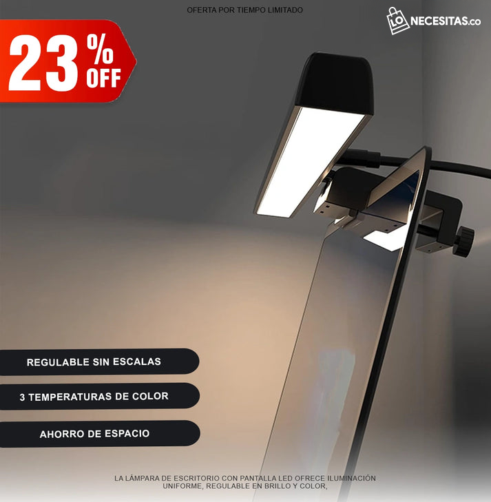 Lámpara LED para escritorio y pantalla