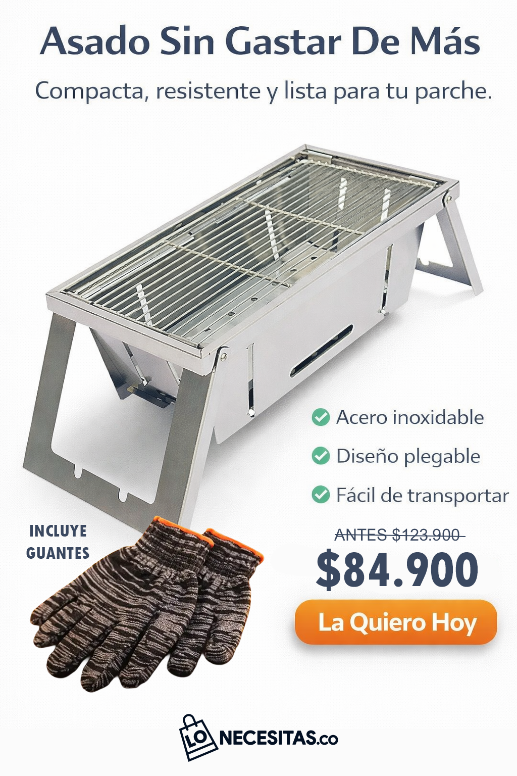 Parrilla De Carbón Portátil Plegable