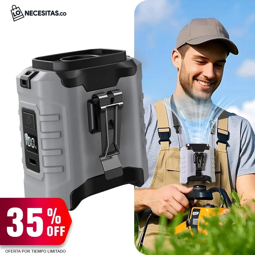 Ventilador 3 en 1 Portátil con Power Bank y Linterna LED