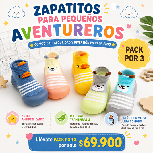 Medias tipo Zapato para Bebé PACK X3 unidades